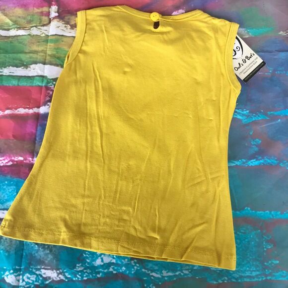 Owl's & Bat's Girls Tank Top Size 4 Yellow Ruffle Neck NEW READ DESCRIPTION - Picture 4 of 7